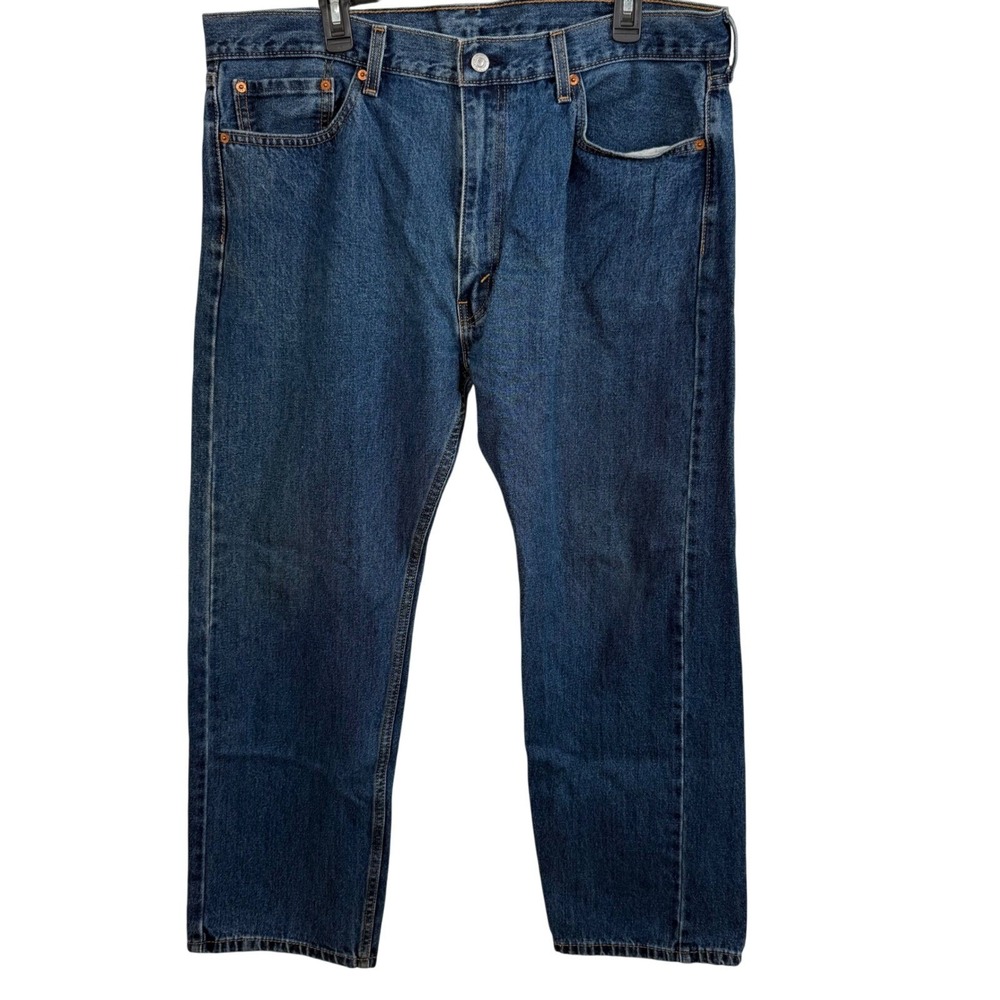 Levi's 505‎ Regular Straight 40x30 Men's Denim Medium Wash Blue Jeans Zip